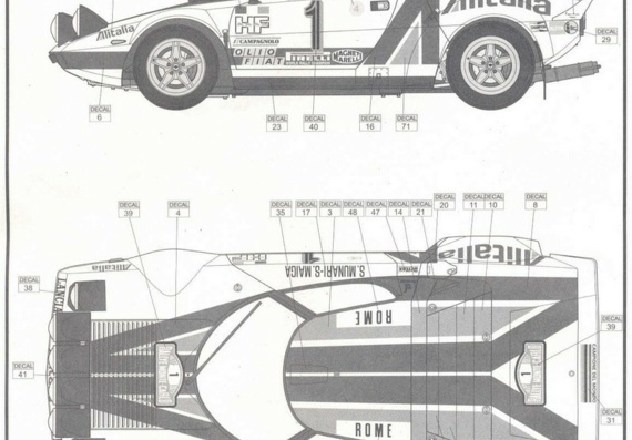 Lancia Stratos WRC (1977) (Lanca Stratos VRS (1977)) - drawings (drawings) of the car